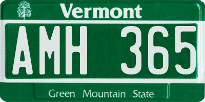 VT license plate AMH365
