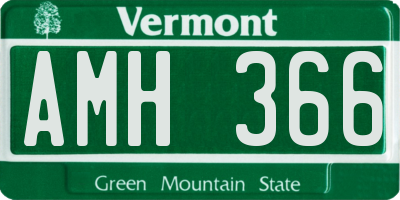 VT license plate AMH366