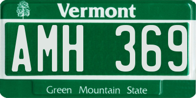 VT license plate AMH369