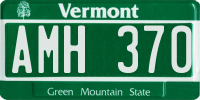 VT license plate AMH370