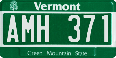 VT license plate AMH371