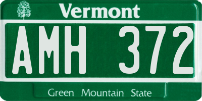 VT license plate AMH372