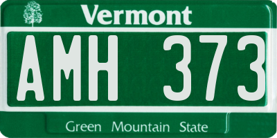 VT license plate AMH373