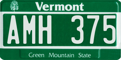 VT license plate AMH375