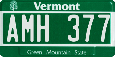 VT license plate AMH377