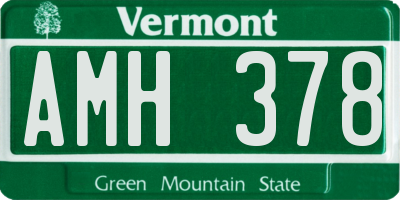 VT license plate AMH378
