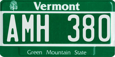VT license plate AMH380