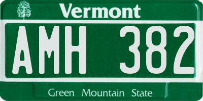 VT license plate AMH382