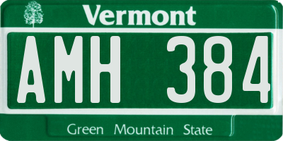 VT license plate AMH384