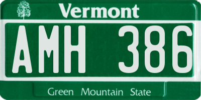 VT license plate AMH386