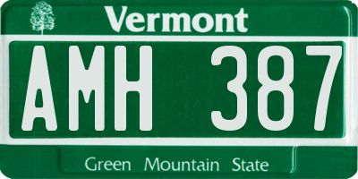 VT license plate AMH387