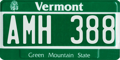 VT license plate AMH388