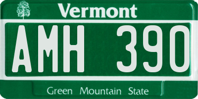 VT license plate AMH390
