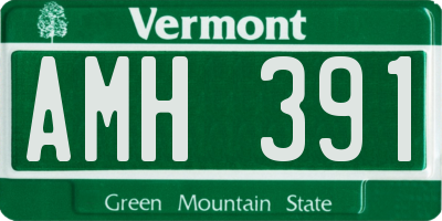 VT license plate AMH391