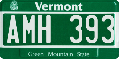 VT license plate AMH393