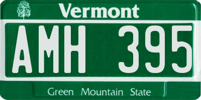 VT license plate AMH395