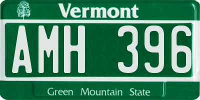VT license plate AMH396