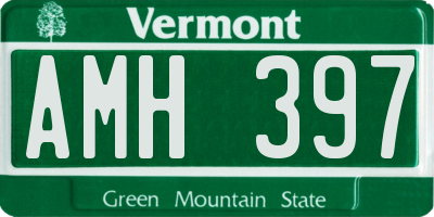 VT license plate AMH397