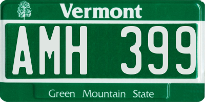VT license plate AMH399