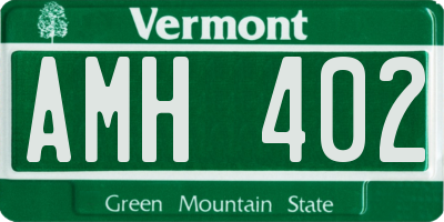 VT license plate AMH402