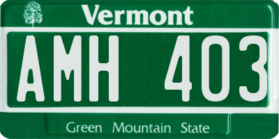 VT license plate AMH403