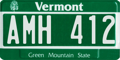 VT license plate AMH412