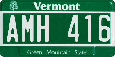 VT license plate AMH416