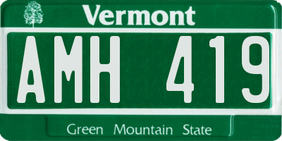 VT license plate AMH419