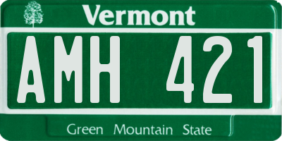 VT license plate AMH421
