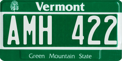 VT license plate AMH422