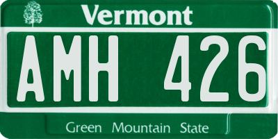 VT license plate AMH426