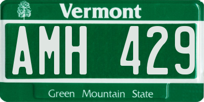 VT license plate AMH429
