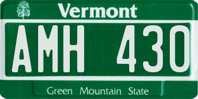 VT license plate AMH430