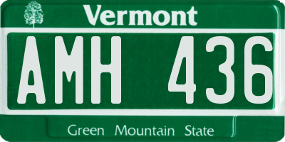 VT license plate AMH436