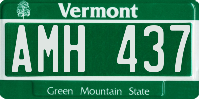VT license plate AMH437