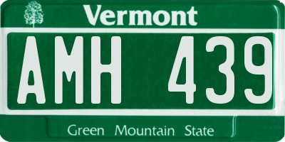 VT license plate AMH439