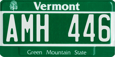 VT license plate AMH446