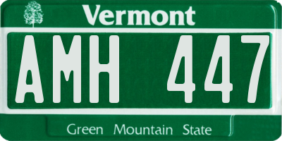 VT license plate AMH447