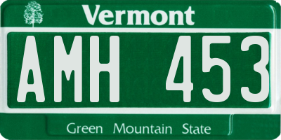 VT license plate AMH453