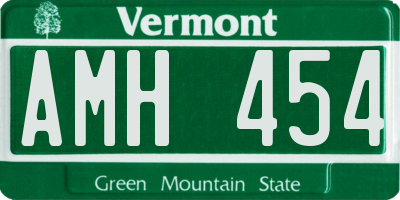 VT license plate AMH454