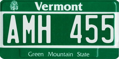 VT license plate AMH455
