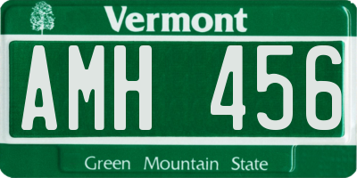 VT license plate AMH456