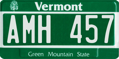 VT license plate AMH457