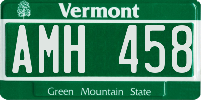 VT license plate AMH458