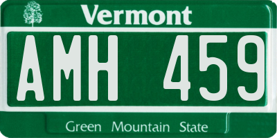 VT license plate AMH459