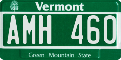 VT license plate AMH460