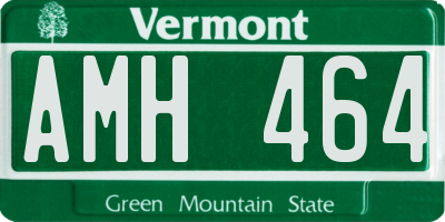 VT license plate AMH464