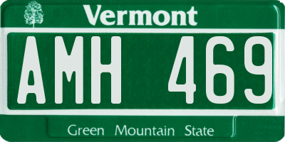 VT license plate AMH469