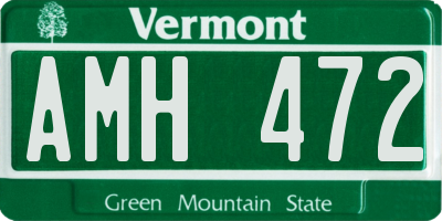 VT license plate AMH472
