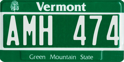 VT license plate AMH474